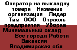 Оператор на выкладку товара › Название организации ­ Лидер Тим, ООО › Отрасль предприятия ­ Уборка › Минимальный оклад ­ 28 000 - Все города Работа » Вакансии   . Владимирская обл.,Вязниковский р-н